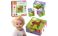 VIGA Drewniana Układanka Puzzle Farma 4 klocki
