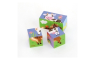VIGA Drewniana Układanka Puzzle Farma 4 klocki