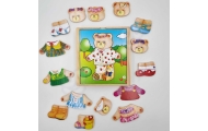 VIGA Wooden Logic Puzzle Dress Up Teddy Bear Girl
