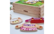 VIGA Wooden Logic Puzzle Dress Up Teddy Bear Girl