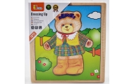 VIGA Wooden Logic Puzzle Dress Up Teddy Bear Girl