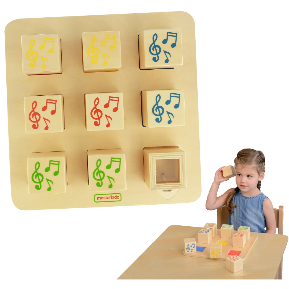MASTERKIDZ Drewniany Sorter Sensoryczny Łączenie Dźwięków Montessori