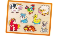 VIGA Drewniane Puzzle Zwierzęta z Farmy Układanka