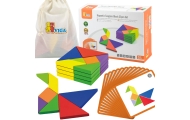 Medinis loginis žaidimas-dėlionė VIGA Tangram su FSC sertifikatu-Žaislai, Dėlionės, 3D - tūrinės dėlionės-e-vaikas