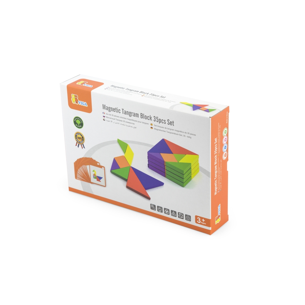 VIGA Tangram Wooden Logic Game Puzzle FSC Certified