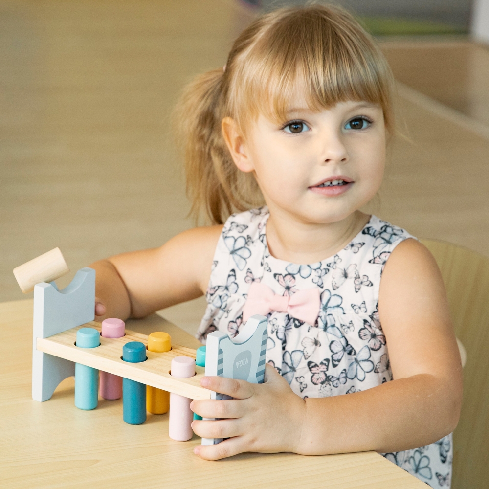 Medinis perforatorius su plaktuku VIGA PolarB Montessori-Žaislai, Kūdikiams, Mediniai, Žaislai mažyliams (iki 4 m.