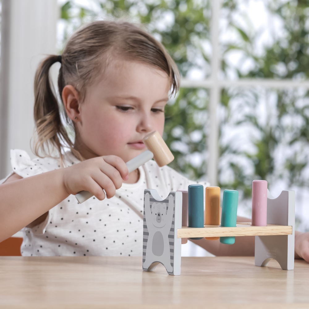 Medinis perforatorius su plaktuku VIGA PolarB Montessori-Žaislai, Kūdikiams, Mediniai, Žaislai mažyliams (iki 4 m.