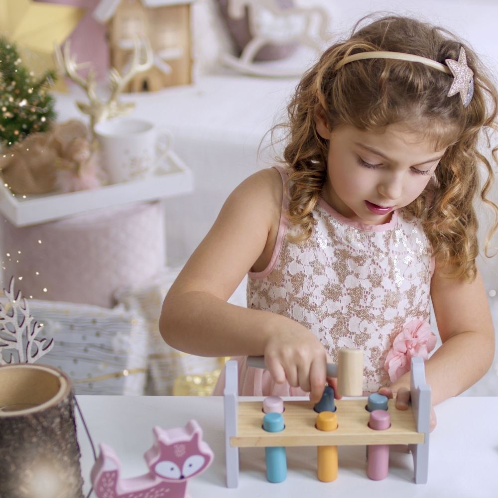 Medinis perforatorius su plaktuku VIGA PolarB Montessori-Žaislai, Kūdikiams, Mediniai, Žaislai mažyliams (iki 4 m.