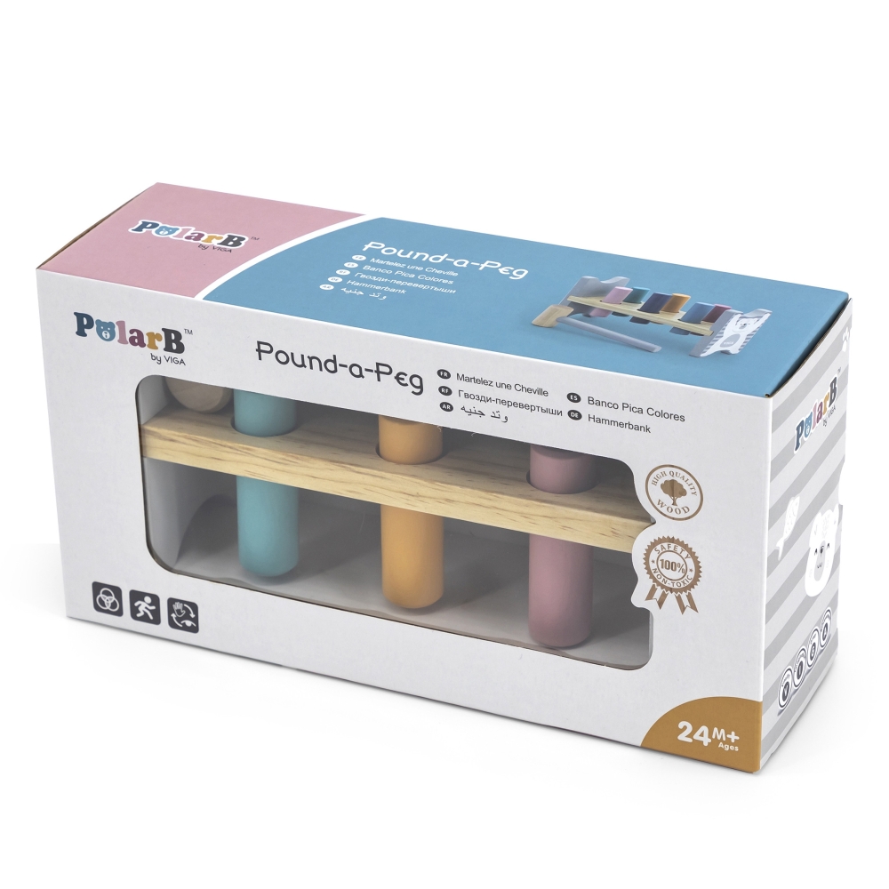 Medinis perforatorius su plaktuku VIGA PolarB Montessori-Žaislai, Kūdikiams, Mediniai, Žaislai mažyliams (iki 4 m.