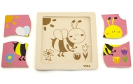VIGA Poręczne Drewniane Puzzle Pszczoła