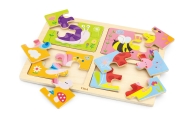 VIGA Wooden Puzzle Insects 4 in 1