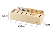 VIGA Drewniany Edukacyjny Sorter Gra Zwierzątka Owoce Warzywa Montessori