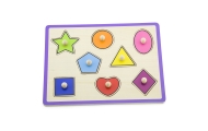 VIGA Wooden Colorful Puzzle with Pins Shapes