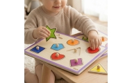 VIGA Wooden Colorful Puzzle with Pins Shapes