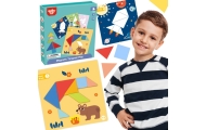 TOOKY TOY Puzzle Tangram Układanka dla Dzieci Nauka Kształtów Figury Kształty 18el.