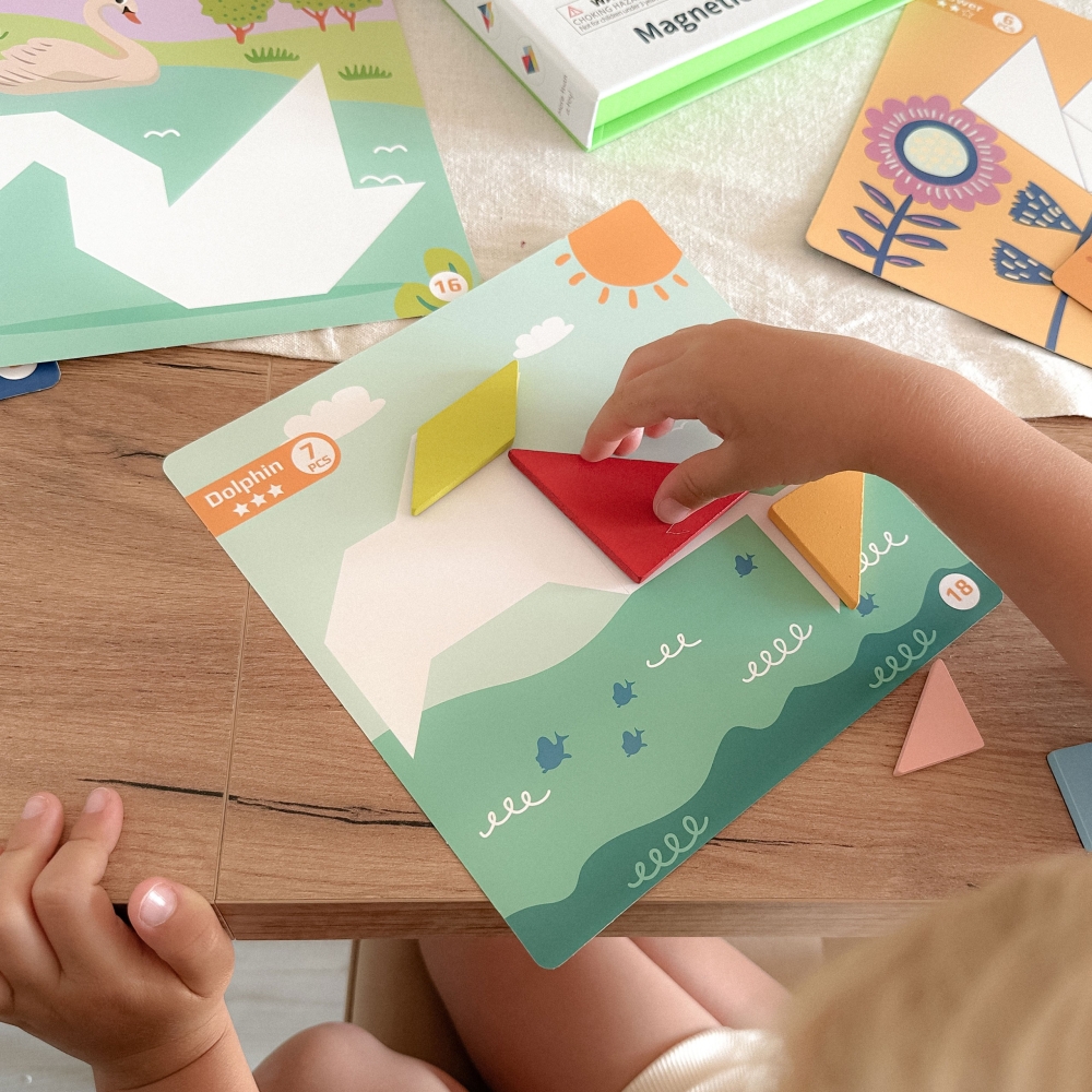 Dėlionė Tangram TOOKY TOY Mokymosi formos 18el.-Žaislai, Lavinamieji žaislai, Dėlionės, Dėlionės patiems mažiausiems, Mokomieji 