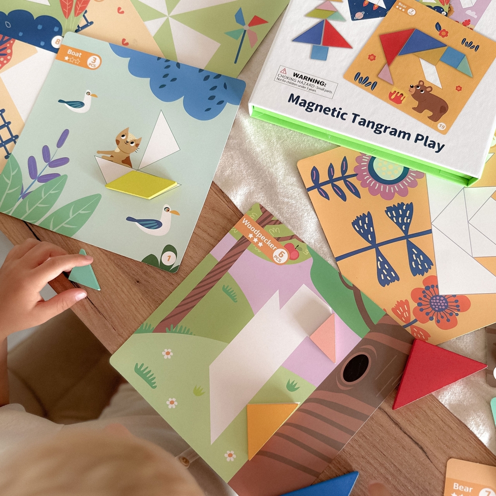 Dėlionė Tangram TOOKY TOY Mokymosi formos 18el.-Žaislai, Lavinamieji žaislai, Dėlionės, Dėlionės patiems mažiausiems, Mokomieji 