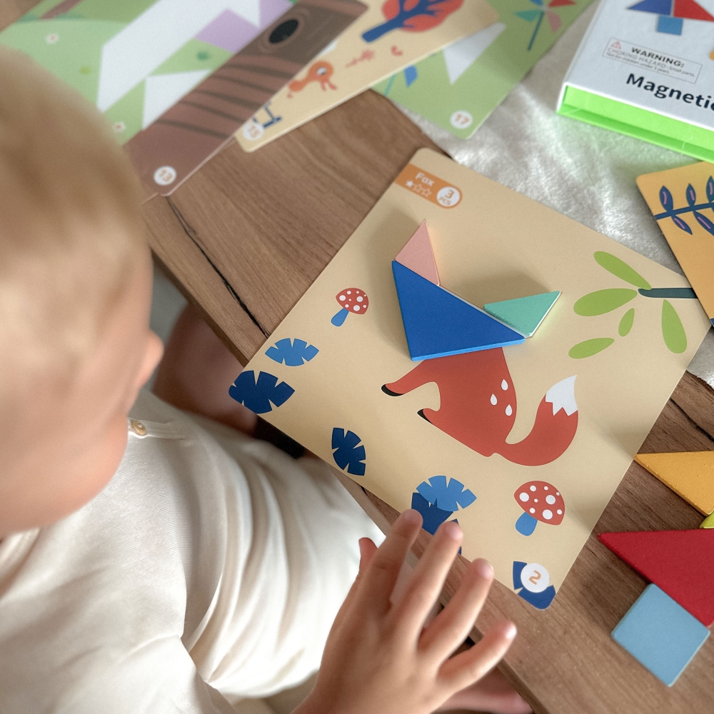 Dėlionė Tangram TOOKY TOY Mokymosi formos 18el.-Žaislai, Lavinamieji žaislai, Dėlionės, Dėlionės patiems mažiausiems, Mokomieji 