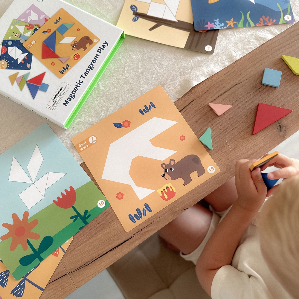 Dėlionė Tangram TOOKY TOY Mokymosi formos 18el.-Žaislai, Lavinamieji žaislai, Dėlionės, Dėlionės patiems mažiausiems, Mokomieji 