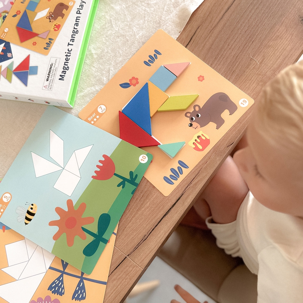 Dėlionė Tangram TOOKY TOY Mokymosi formos 18el.-Žaislai, Lavinamieji žaislai, Dėlionės, Dėlionės patiems mažiausiems, Mokomieji 