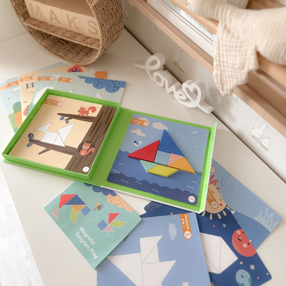 Dėlionė Tangram TOOKY TOY Mokymosi formos 18el.-Žaislai, Lavinamieji žaislai, Dėlionės, Dėlionės patiems mažiausiems, Mokomieji 