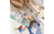 TOOKY TOY Puzzle Tangram Układanka dla Dzieci Nauka Kształtów Figury Kształty 18el.
