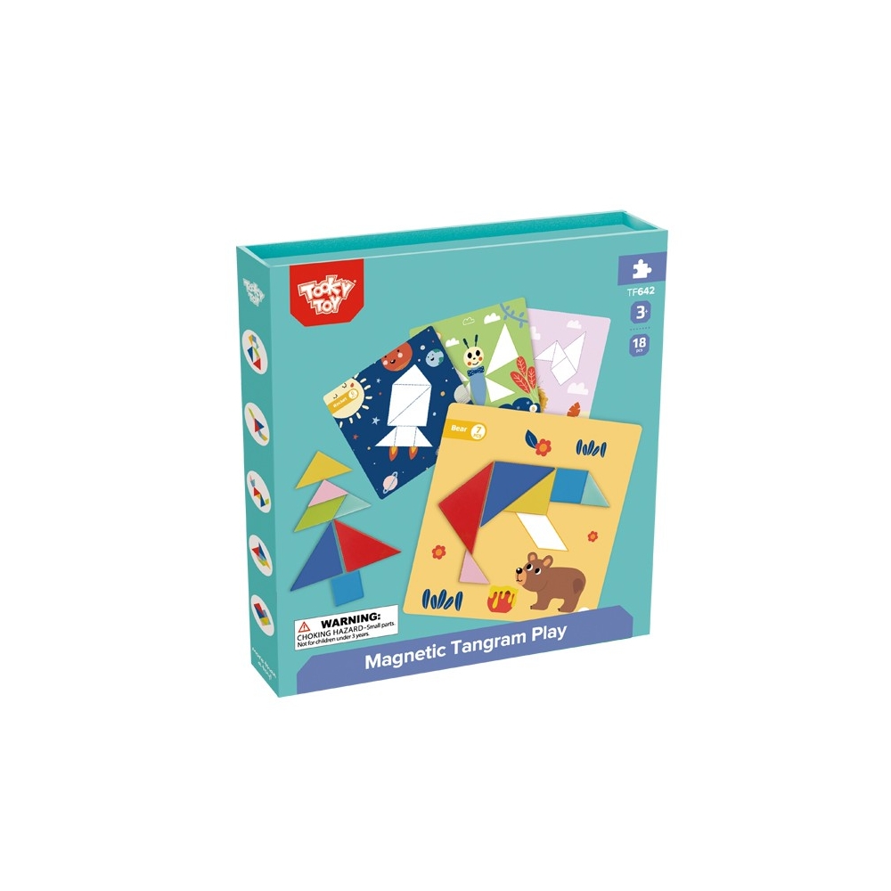 Dėlionė Tangram TOOKY TOY Mokymosi formos 18el.-Žaislai, Lavinamieji žaislai, Dėlionės, Dėlionės patiems mažiausiems, Mokomieji 