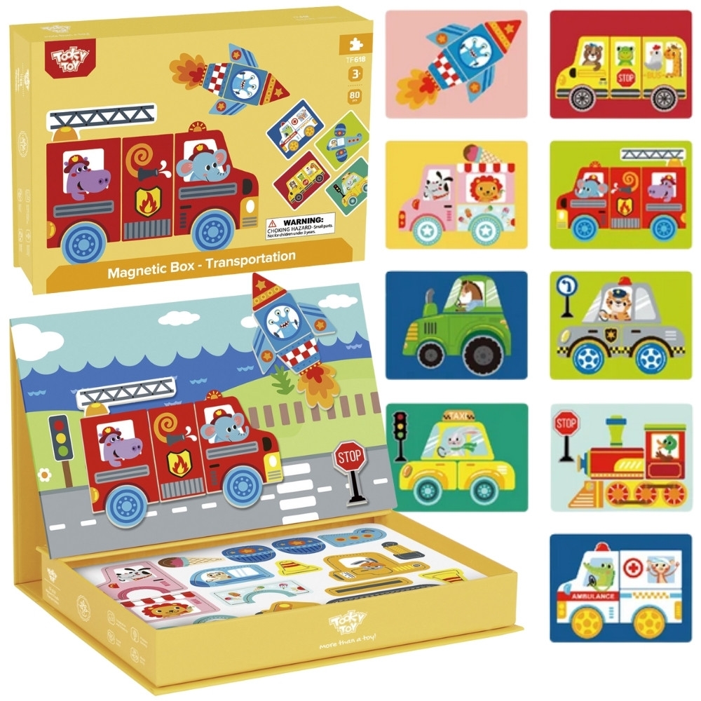 Magnetinė dėlionė TOOKY TOY Montessori 80 el.-Žaislai, Dėlionės, Magnetinės dėlionės-e-vaikas