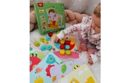TOOKY TOY Układanka Klocki dla Dzieci Zwierzęta Dopasuj Nauka Kształtów Kolorów + Plansze