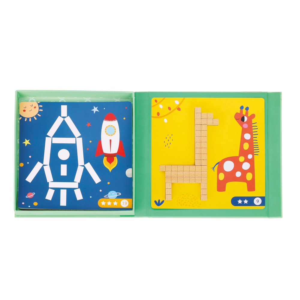 TOOKY TOY Dėlionių žaidimas Dėlionės Magnetinės kaladėlės vaikams 49 el.
