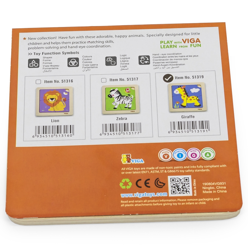 Viga 51319 Puzzle na podkładce - Żyrafa