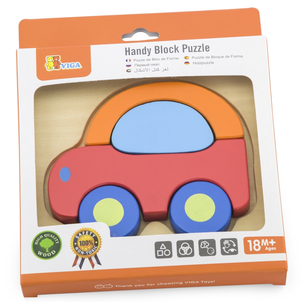 Medinė dėlionė VIGA Automobilis-Žaislai, Dėlionės, Dėlionės patiems mažiausiems-e-vaikas