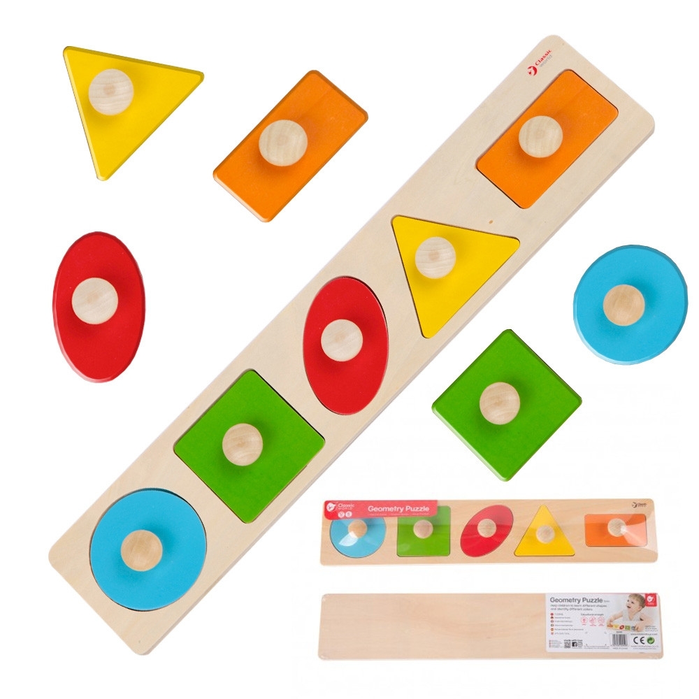 Dėlionė CLASSIC WORLD MONTESSORI skirta mokytis formų, figūrų, skaičių, spalvų 7 el.