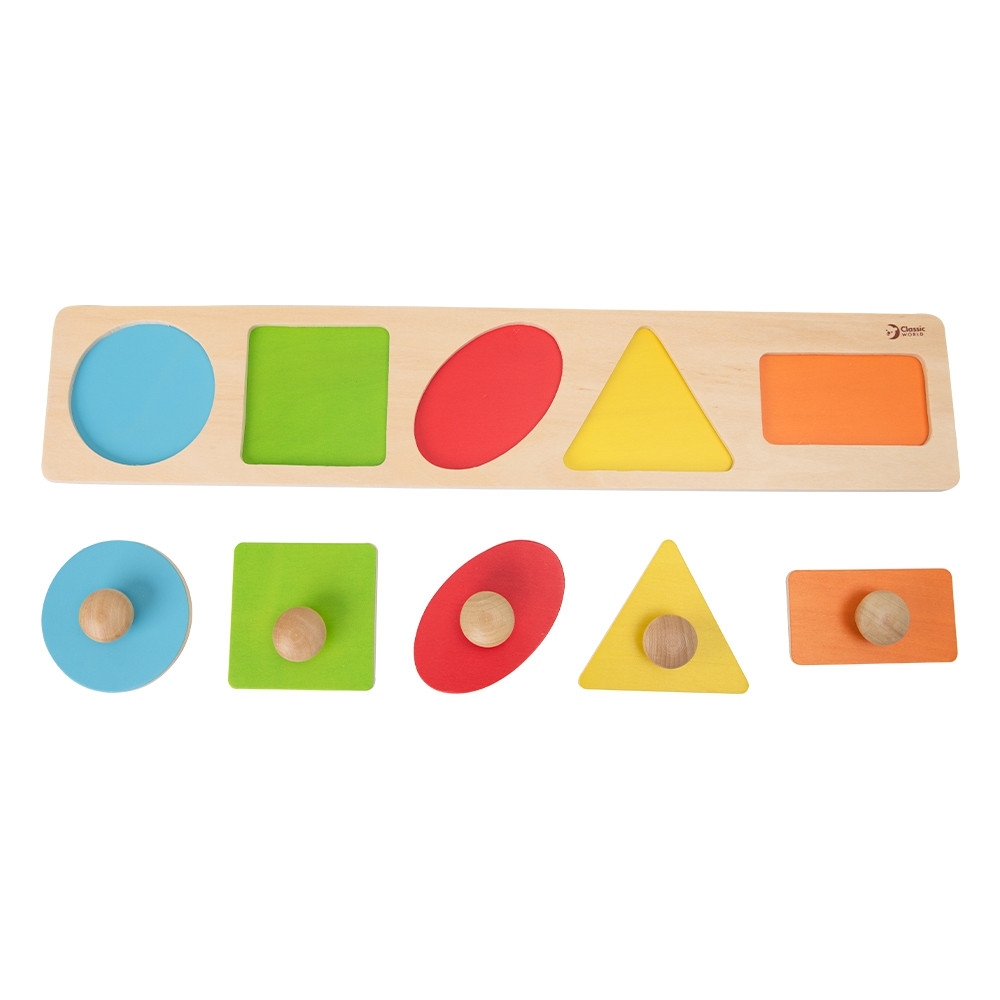 Dėlionė CLASSIC WORLD MONTESSORI skirta mokytis formų, figūrų, skaičių, spalvų 7 el.