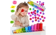 WOOPIE GREEN Układanka Nauka Liczenia i Kolorów Montessori 56 el.					