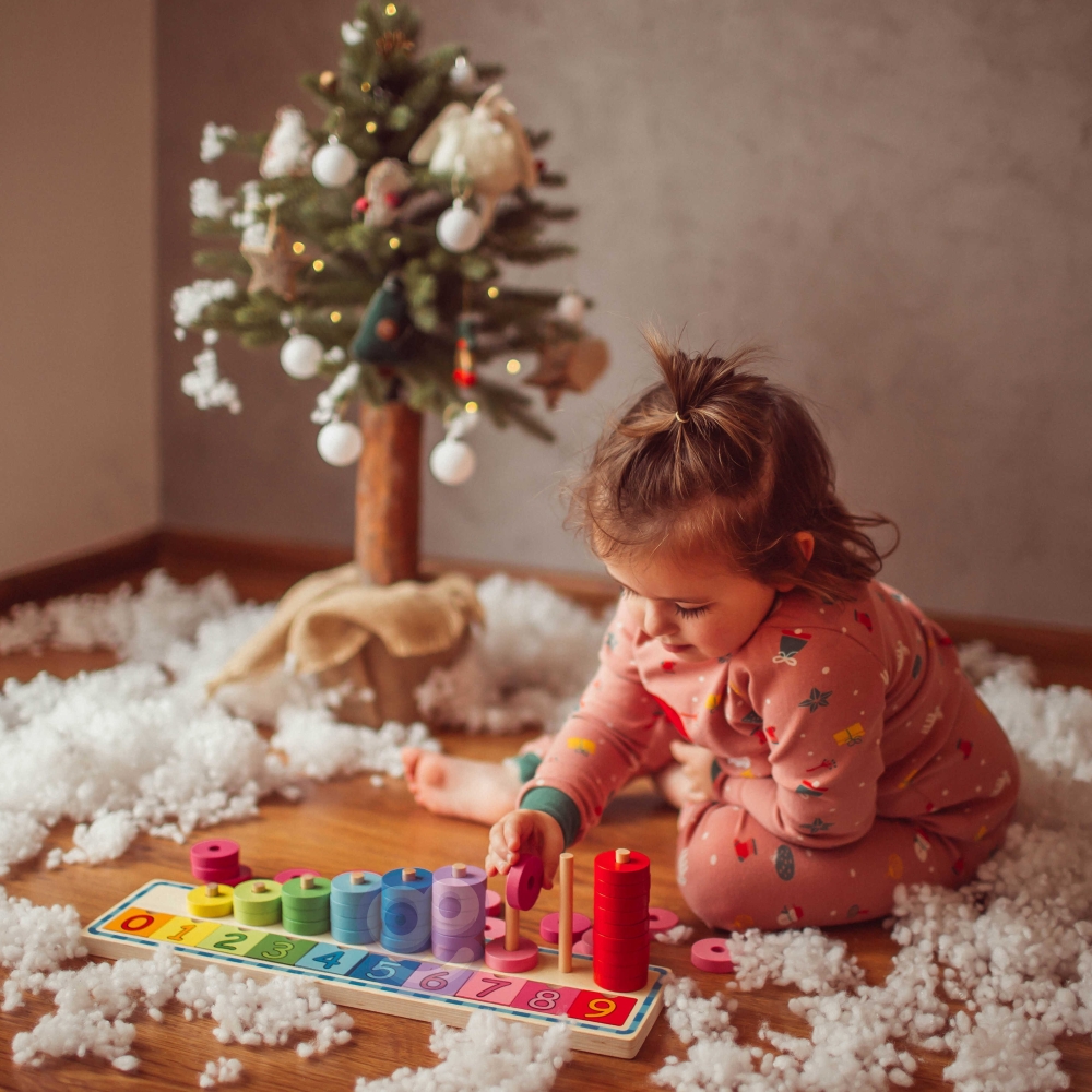 WOOPIE GREEN Montessori mokymosi dėlionės skaičiavimui ir spalvoms 56 el.