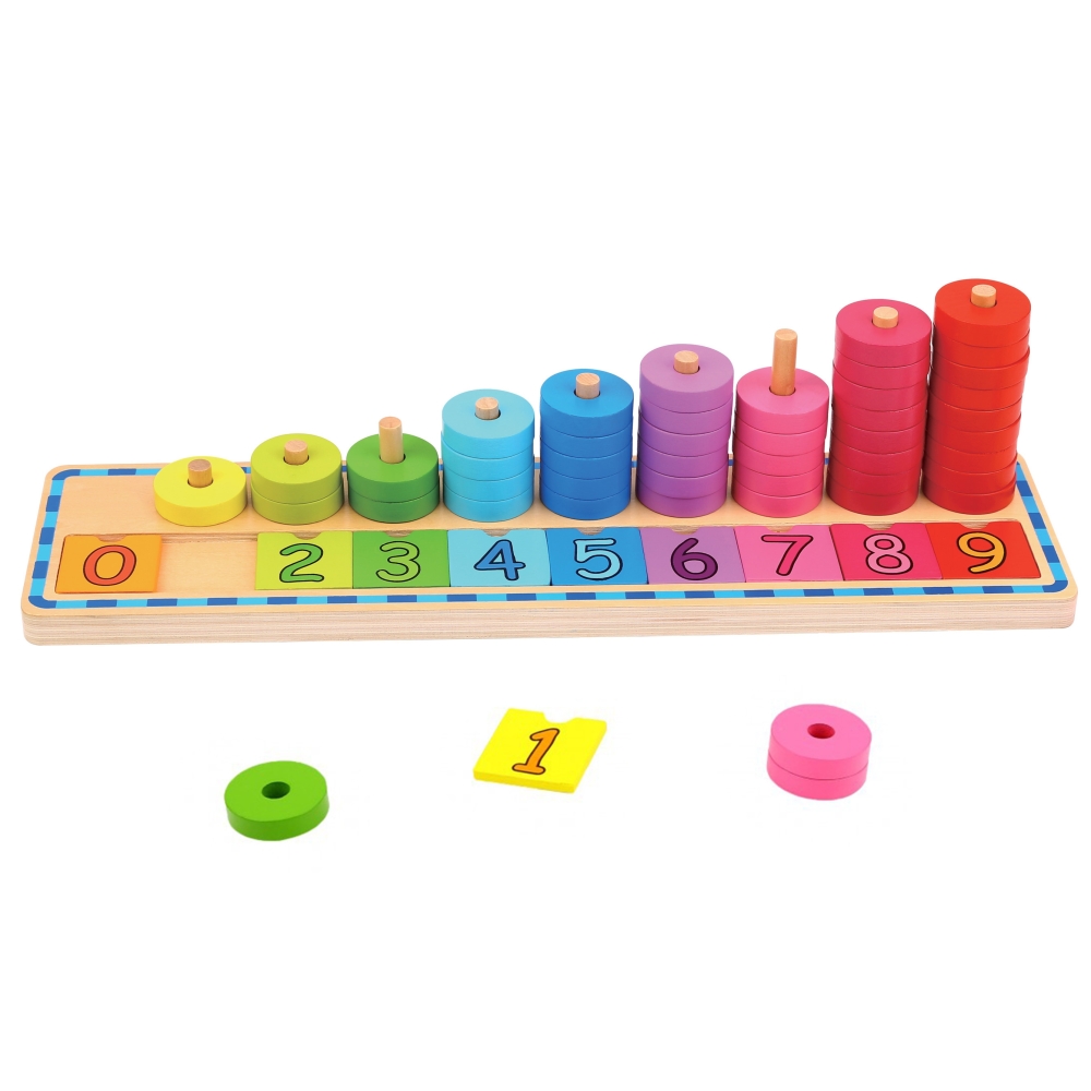 WOOPIE GREEN Montessori mokymosi dėlionės skaičiavimui ir spalvoms 56 el.
