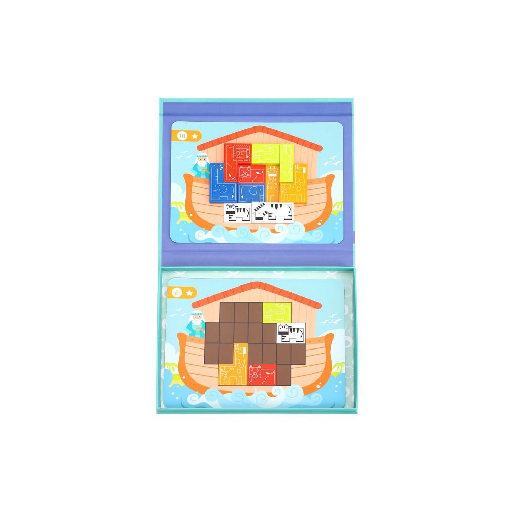 TOOKY TOY Magnetinė Montessori loginė dėlionė Tetris Nojaus arka 26 el.