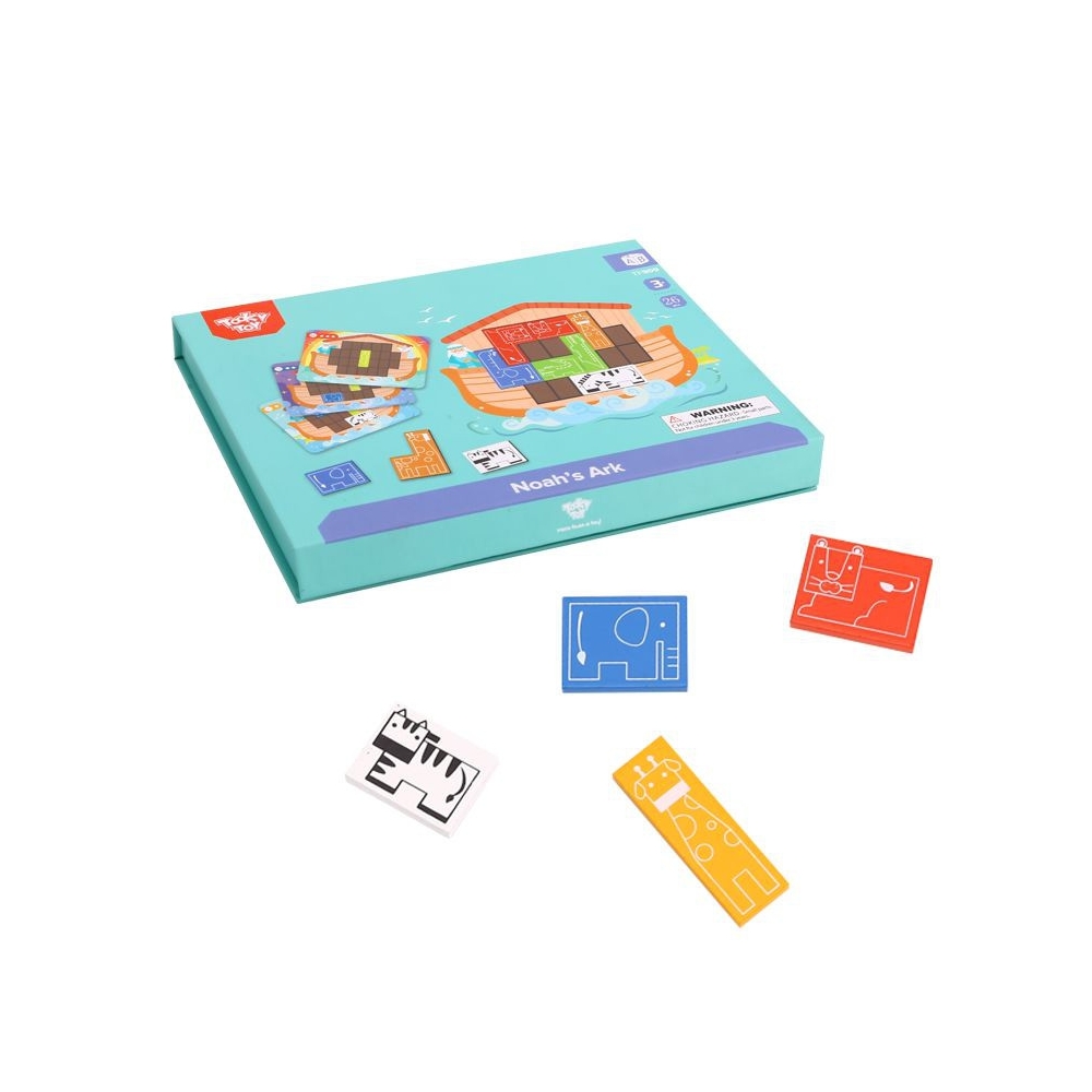 TOOKY TOY Magnetinė Montessori loginė dėlionė Tetris Nojaus arka 26 el.