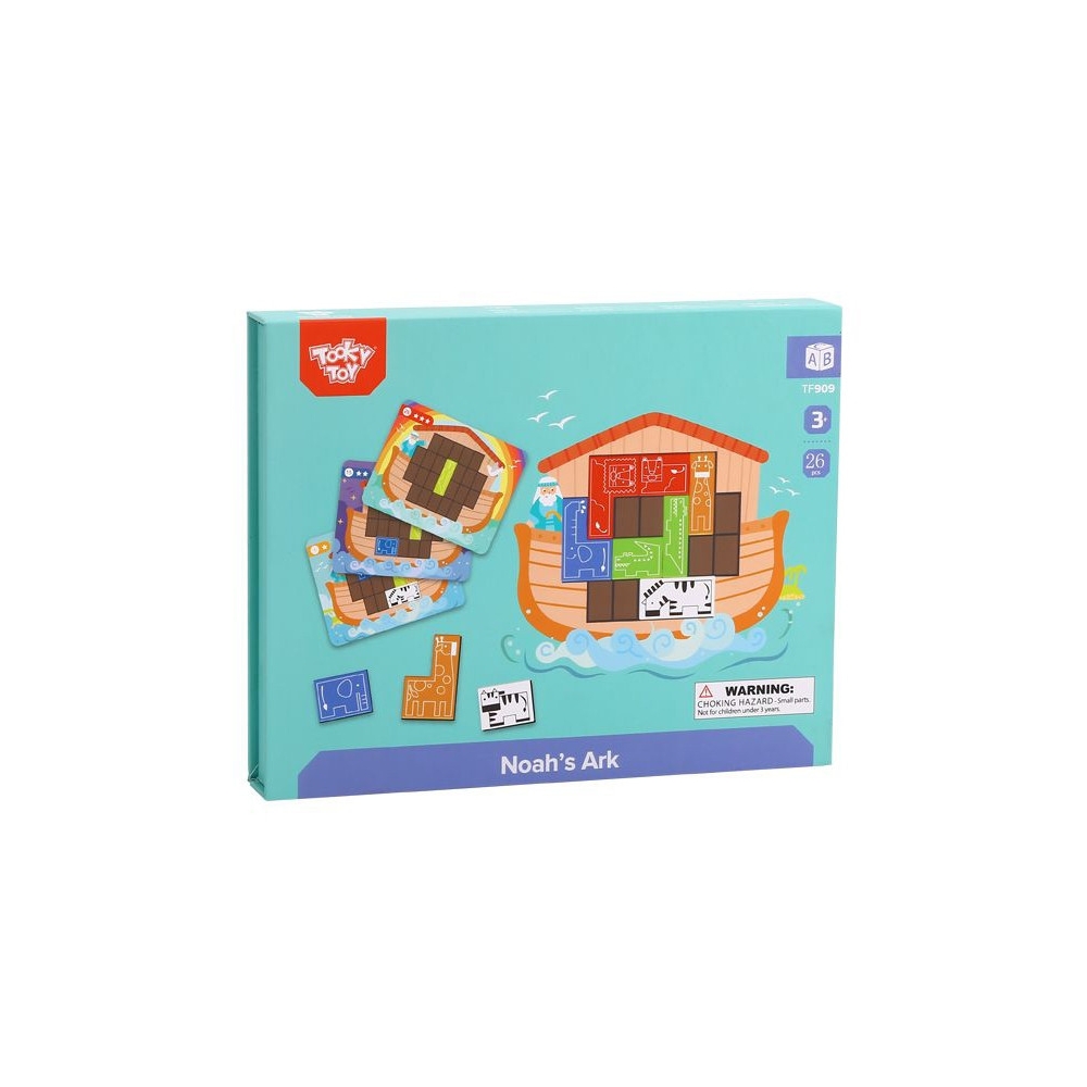 TOOKY TOY Magnetinė Montessori loginė dėlionė Tetris Nojaus arka 26 el.