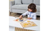 Medinė dėlionė Gaidelis su smeigtukais VIGA Montessori