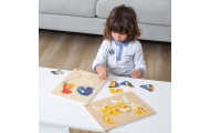 VIGA Drewniane Puzzle Montessori Kogut z Pinezkami
