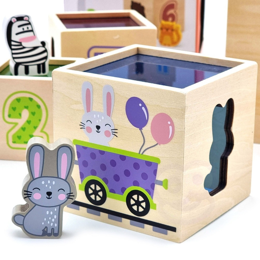 VIGA Wooden Pyramid Puzzle Blocks Sorter Montessori