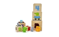 Medinė piramidės formos dėlionė blokai-rūšiuotojas pagal Montessori metodiką