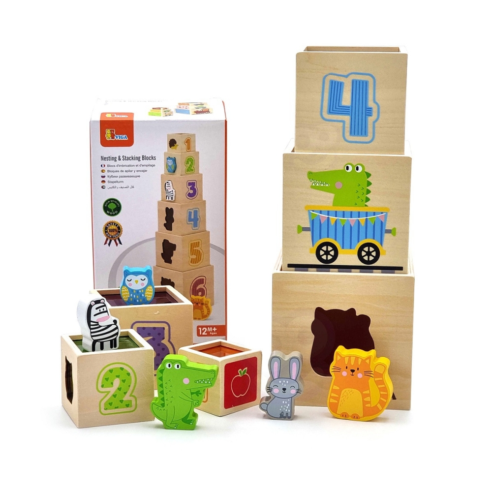 Medinė piramidės formos dėlionė blokai-rūšiuotojas pagal Montessori metodiką-Žaislai, Kūdikiams, Žaislai mažyliams (iki 4 m.
