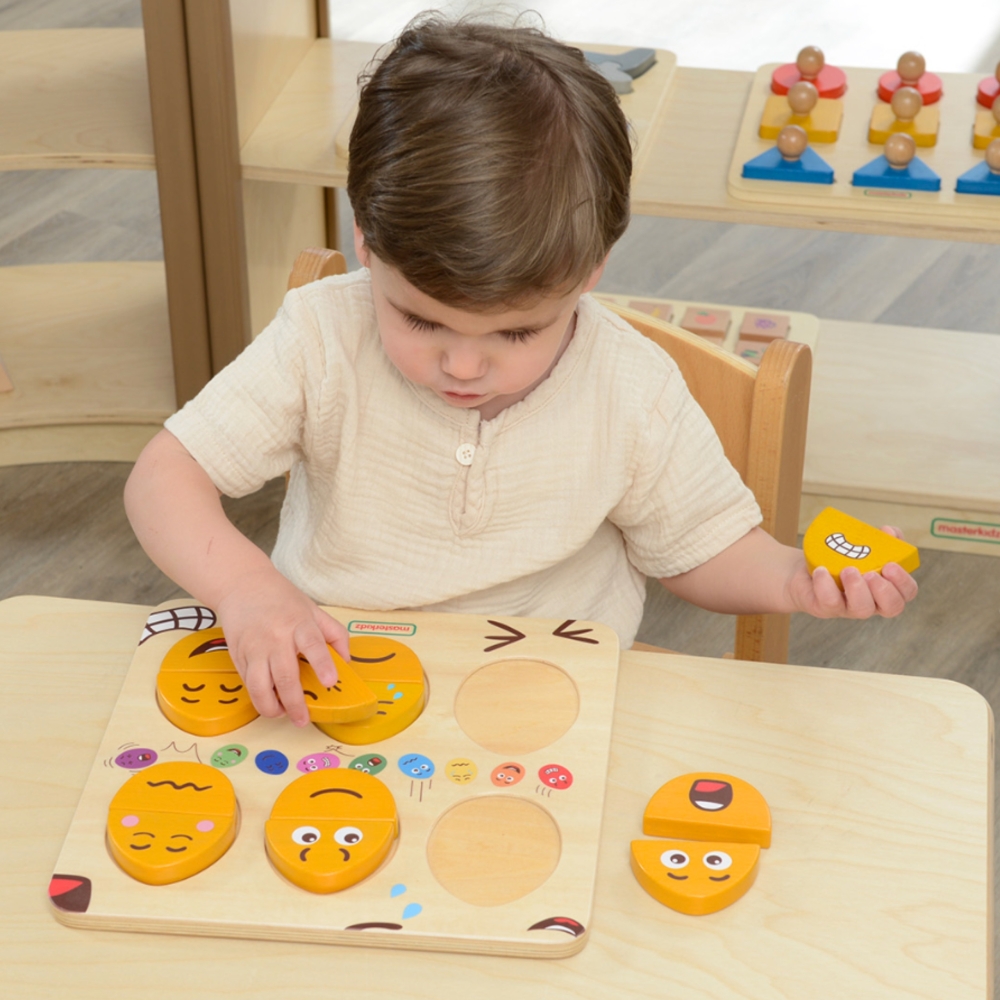 MASTERKIDZ lenta mokymasis emocijų Mediniai kiaušiniai Montessori