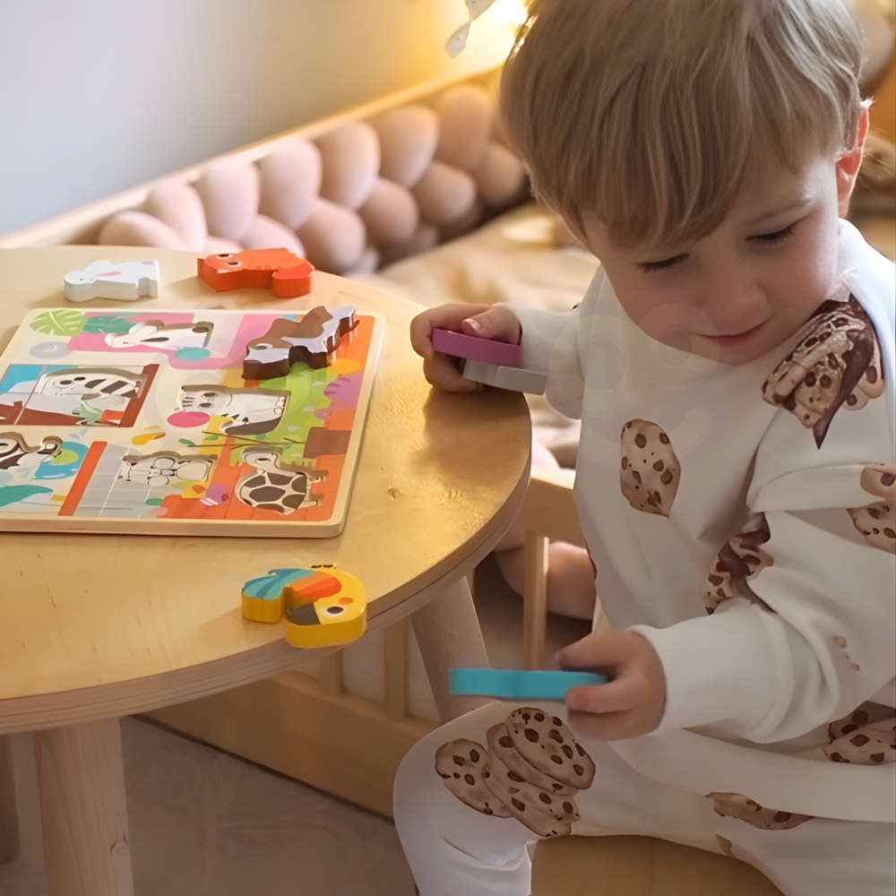 Medinė dėlionė TOOKY TOY Montessori Gyvūnai-Žaislai, Dėlionės, Dėlionės patiems mažiausiems-e-vaikas