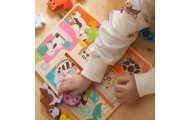 Medinė dėlionė TOOKY TOY Montessori Gyvūnai-Žaislai, Dėlionės, Dėlionės patiems mažiausiems-e-vaikas