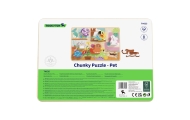 TOOKY TOY Drewniane Puzzle Montessori Zwierzątka Dom Dopasuj Kształty