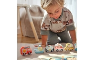 Medinė dėlionė TOOKY TOY Montessori Transporto priemonės Automobiliai Lėktuvas Laivas Miestas-Žaislai, Dėlionės, Dėlionės patiem